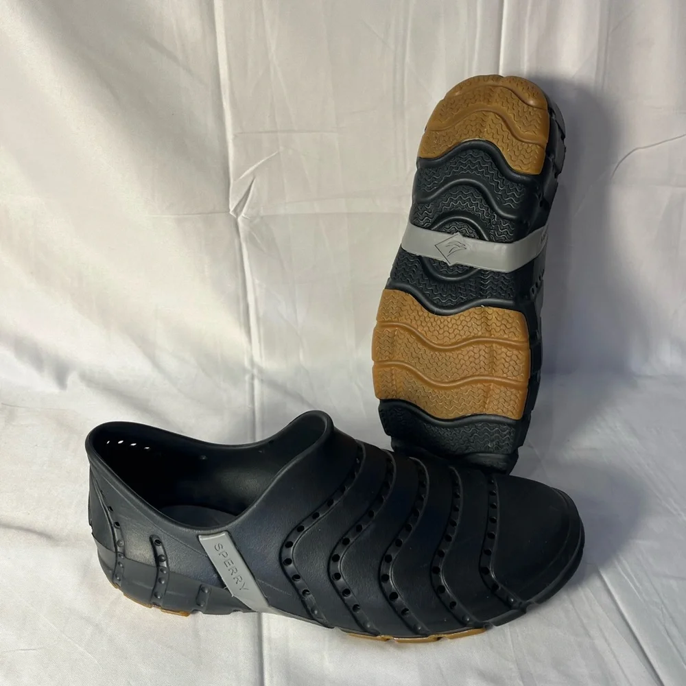 Sperry Top Sider Water Strider( beach ,pool) Black & Grey Slip On Shoe M 7 W 8